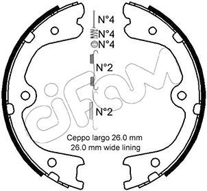 CIFAM Комплект тормозных колодок, стояночная тормозная с 153-298K