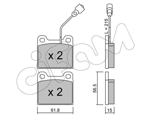 CIFAM Комплект тормозных колодок, дисковый тормоз 822-003-2