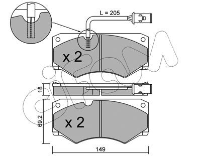 CIFAM Комплект тормозных колодок, дисковый тормоз 822-014-2