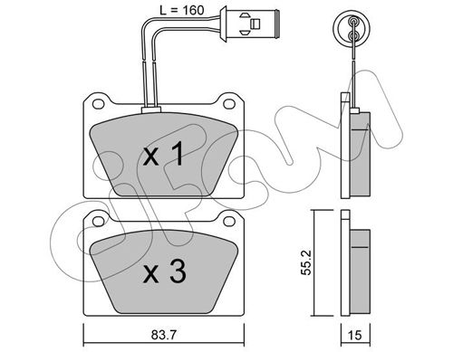 CIFAM Комплект тормозных колодок, дисковый тормоз 822-052-0
