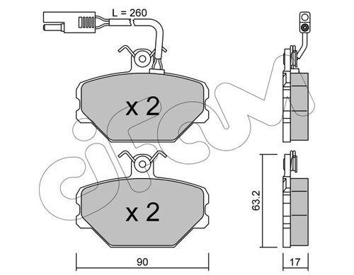 CIFAM Комплект тормозных колодок, дисковый тормоз 822-059-1