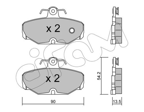CIFAM Комплект тормозных колодок, дисковый тормоз 822-095-0