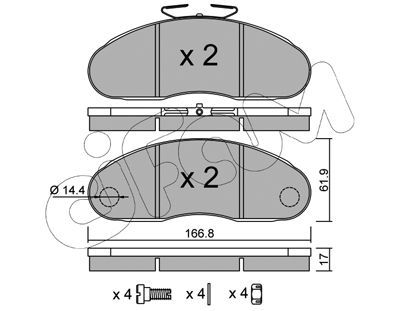 CIFAM Комплект тормозных колодок, дисковый тормоз 822-111-1
