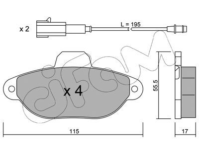 CIFAM Комплект тормозных колодок, дисковый тормоз 822-159-3