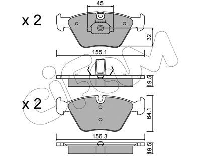 CIFAM Комплект тормозных колодок, дисковый тормоз 822-207-3