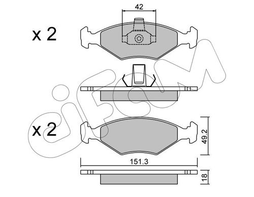 CIFAM Комплект тормозных колодок, дисковый тормоз 822-273-2