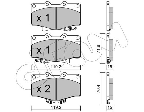CIFAM Комплект тормозных колодок, дисковый тормоз 822-282-0