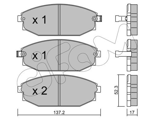 CIFAM Комплект тормозных колодок, дисковый тормоз 822-363-0