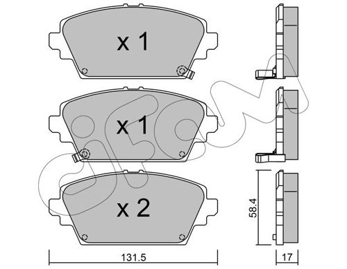 CIFAM Комплект тормозных колодок, дисковый тормоз 822-464-1