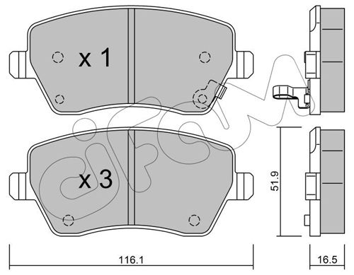 CIFAM Комплект тормозных колодок, дисковый тормоз 822-485-1