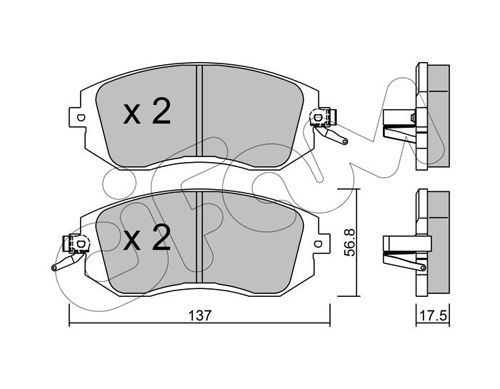 CIFAM Комплект тормозных колодок, дисковый тормоз 822-500-1