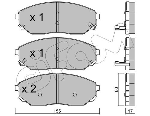 CIFAM Комплект тормозных колодок, дисковый тормоз 822-515-0