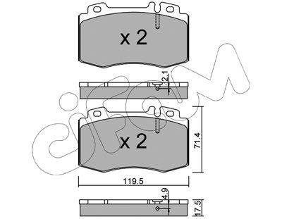 CIFAM Комплект тормозных колодок, дисковый тормоз 822-563-5