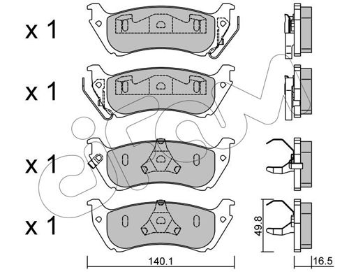 CIFAM Комплект тормозных колодок, дисковый тормоз 822-570-0