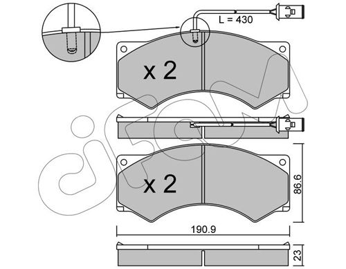 CIFAM Комплект тормозных колодок, дисковый тормоз 822-579-2