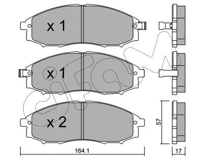 CIFAM Комплект тормозных колодок, дисковый тормоз 822-611-0