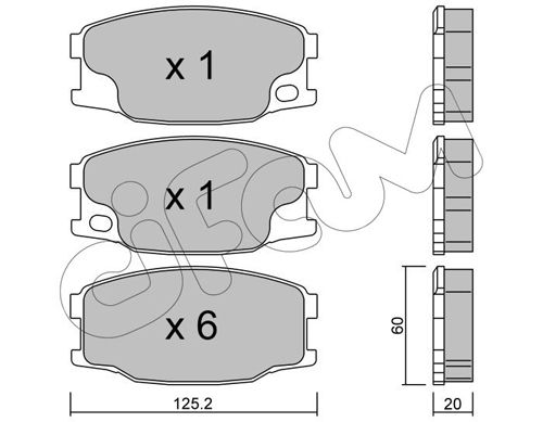 CIFAM Комплект тормозных колодок, дисковый тормоз 822-622-0