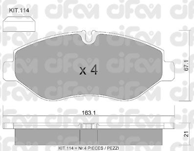 CIFAM Комплект тормозных колодок, дисковый тормоз 822-671-2