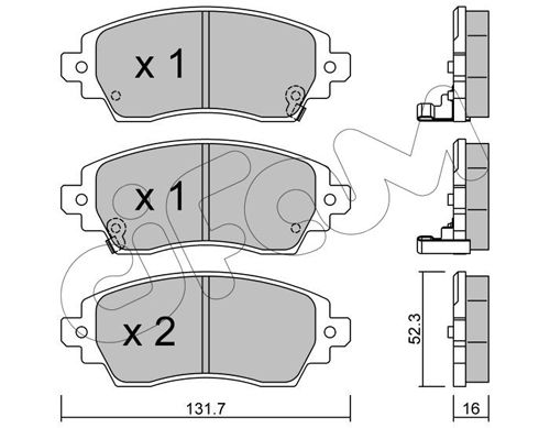 CIFAM Комплект тормозных колодок, дисковый тормоз 822-750-0
