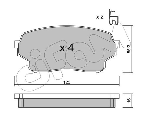 CIFAM Комплект тормозных колодок, дисковый тормоз 822-765-0