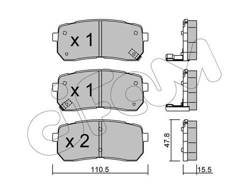 CIFAM Комплект тормозных колодок, дисковый тормоз 822-786-0