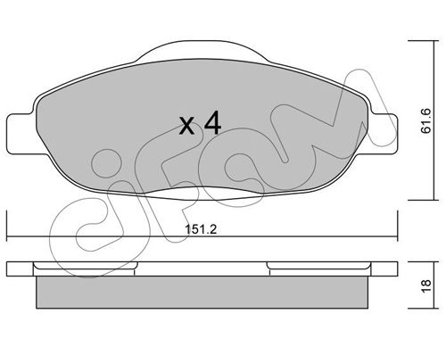 CIFAM Комплект тормозных колодок, дисковый тормоз 822-804-0