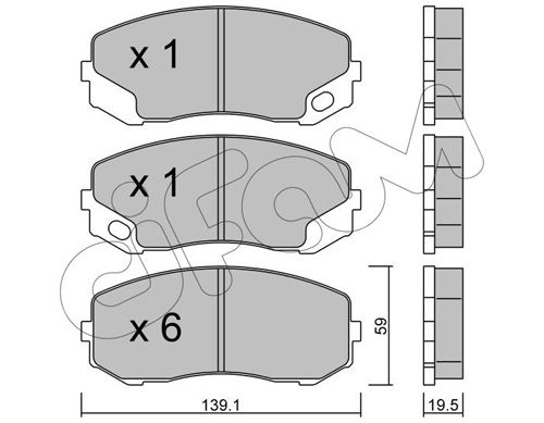 CIFAM Комплект тормозных колодок, дисковый тормоз 822-910-0