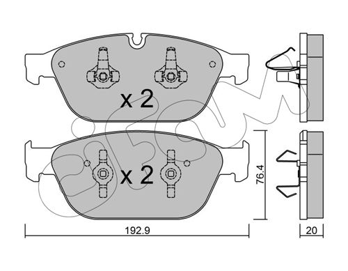 CIFAM Комплект тормозных колодок, дисковый тормоз 822-954-0