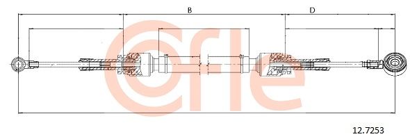 COFLE Трос, ступенчатая коробка передач 12.7253