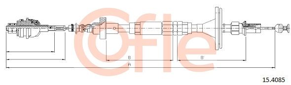 COFLE Трос, управление сцеплением 15.4085