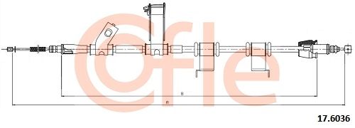 COFLE Тросик, cтояночный тормоз 17.6036