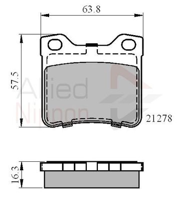 COMLINE Комплект тормозных колодок, дисковый тормоз ADB01060