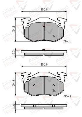 COMLINE Комплект тормозных колодок, дисковый тормоз ADB01080