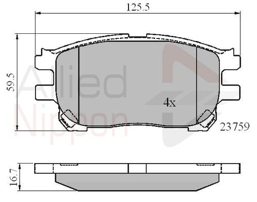 COMLINE Комплект тормозных колодок, дисковый тормоз ADB01139