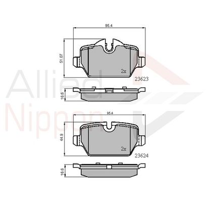 COMLINE Комплект тормозных колодок, дисковый тормоз ADB01710