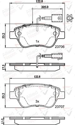 COMLINE Комплект тормозных колодок, дисковый тормоз ADB11037