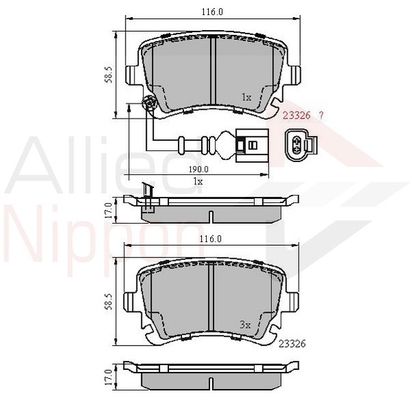 COMLINE Комплект тормозных колодок, дисковый тормоз ADB11313