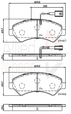 COMLINE Комплект тормозных колодок, дисковый тормоз ADB12225