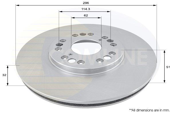 COMLINE stabdžių diskas ADC0162V