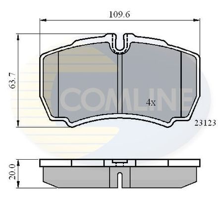 COMLINE stabdžių trinkelių rinkinys, diskinis stabdys CBP01034