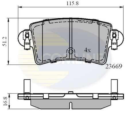 COMLINE Комплект тормозных колодок, дисковый тормоз CBP01036