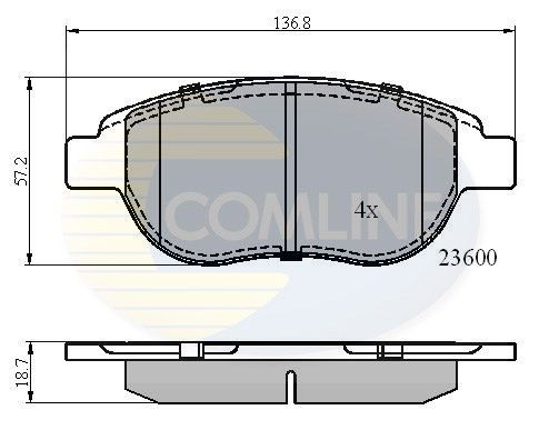 COMLINE stabdžių trinkelių rinkinys, diskinis stabdys CBP01038