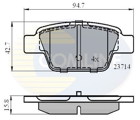 COMLINE stabdžių trinkelių rinkinys, diskinis stabdys CBP01039