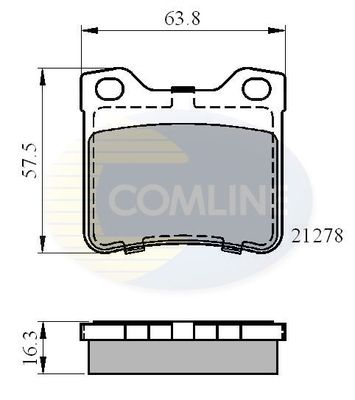 COMLINE stabdžių trinkelių rinkinys, diskinis stabdys CBP01060