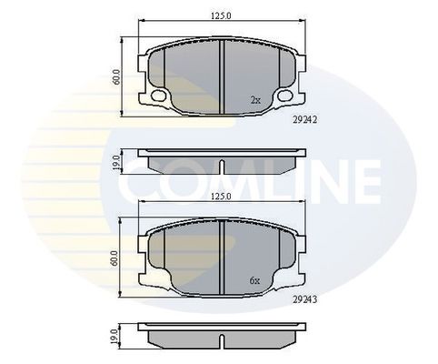 COMLINE stabdžių trinkelių rinkinys, diskinis stabdys CBP01088