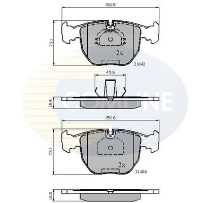 COMLINE Комплект тормозных колодок, дисковый тормоз CBP01096