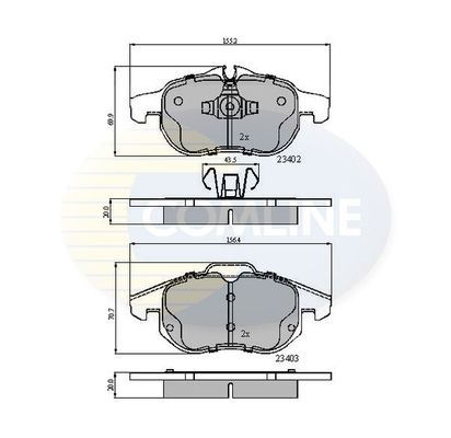 COMLINE Комплект тормозных колодок, дисковый тормоз CBP01137
