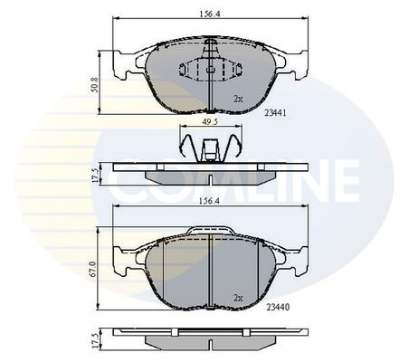 COMLINE Комплект тормозных колодок, дисковый тормоз CBP01150
