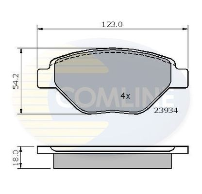 COMLINE stabdžių trinkelių rinkinys, diskinis stabdys CBP01159