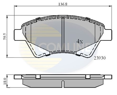 COMLINE Комплект тормозных колодок, дисковый тормоз CBP01160